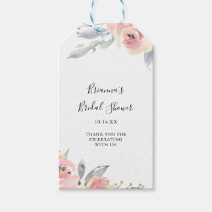 Elegant Roze Blush Floral Vrijgezellenfeest Cadeaulabel