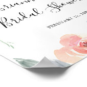 Elegant Roze Blush Floral Vrijgezellenfeest Welkom Poster (Hoek)