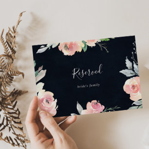 Elegant Roze Blush Floral Weddenschap Gereserveerd