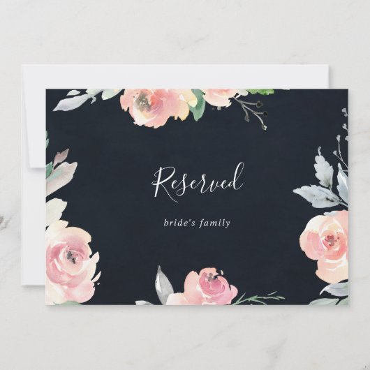 Elegant Roze Blush Floral Weddenschap Gereserveerd (Achterkant)