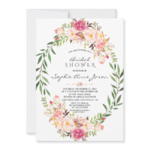 Elegant Roze Blush Floral Wreated Vrijgezellenfees