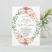 Elegant Roze Blush Floral Wreated Vrijgezellenfees Kaart (Staand voorkant)