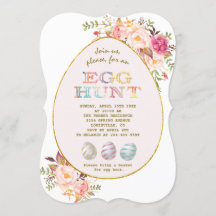 Elegant Roze Blush Flowers Gold Egg Hunt Pasen