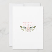 Elegant Roze Blush Flowers Virtueel Vrijgezellenfe Kaart (Achterkant)