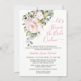 Elegant Roze Blush Flowers Virtueel Vrijgezellenfe Kaart