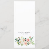 Elegant Roze Blush Flowers Weddenrenmenu Menu (Achterkant)