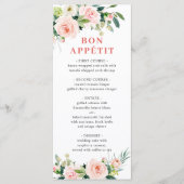 Elegant Roze Blush Flowers Weddenrenmenu Menu (Voorkant)