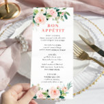Elegant Roze Blush Flowers Weddenrenmenu Menu<br><div class="desc">Voor verdere aanpassing,  te klikken gelieve de "pas verder"verbinding aan en ons ontwerphulpmiddel te gebruiken om deze sjabloon te wijzigen.</div>