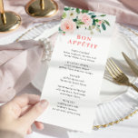 Elegant Roze Blush Flowers Weddenrenmenu Menu<br><div class="desc">Voor verdere aanpassing,  te klikken gelieve de "pas verder"verbinding aan en ons ontwerphulpmiddel te gebruiken om deze sjabloon te wijzigen.</div>
