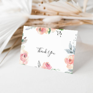 Elegant Roze Blush Folded Weddenschap Hartelijk da Bedankkaart
