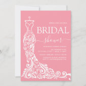 Elegant Roze Blush Gown Vrijgezellenfeest Kaart (Voorkant)