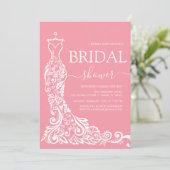 Elegant Roze Blush Gown Vrijgezellenfeest Kaart (Staand voorkant)