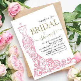 Elegant Roze Blush Gown Vrijgezellenfeest Kaart