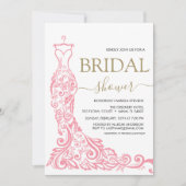 Elegant Roze Blush Gown Vrijgezellenfeest Kaart (Voorkant)