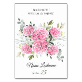 Elegant Roze Blush Hydrangea Bruiloft Escort Kaart (Voorkant)