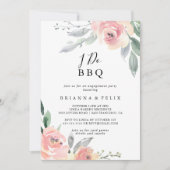 Elegant Roze Blush Ik Doe BBQ Verlovingsfeest Kaart (Voorkant)