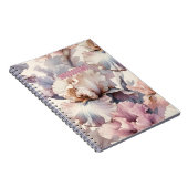 Elegant Roze Blush Meisje Bloemen Gepersonaliseerd Notitieboek (Rechterzijde)