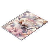 Elegant Roze Blush Meisje Bloemen Gepersonaliseerd Notitieboek (Linkerzijde)