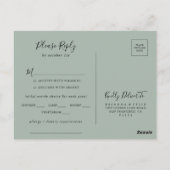 Elegant Roze Blush Menu Keuze RSVP Briefkaart (Achterkant)