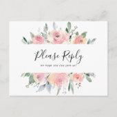 Elegant Roze Blush Menu Keuze RSVP Briefkaart (Voorkant)