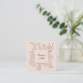 Elegant Roze Blush Minimalist Spring Floral Vierkante Visitekaartje (Staand voorkant)