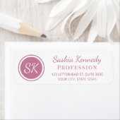 Elegant Roze Blush Monogram Return Address Label (Insitu)