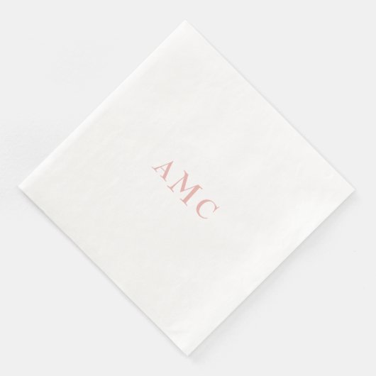 Elegant roze/Blush Monogram Weddenschap Servet (Hoek)