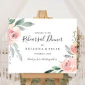 Elegant Roze Blush Rehearsal Dinner Welcome Sign Poster