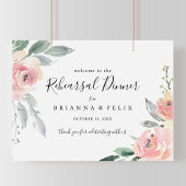 Elegant Roze Blush Rehearsal Dinner Welcome Sign Poster