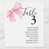 Elegant Roze Blush Ribbon Vrijgezellenfeest Bruilo Wijn Etiket (Enkel label)