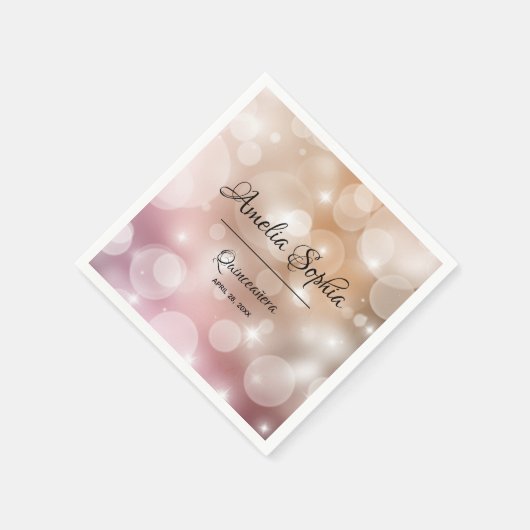 Elegant roze blush - Roos gouden bokeh Servet (Hoek)
