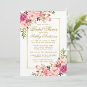 Elegant Roze Blush Rozen Vrijgezellenfeest Gold Sc Kaart (Staand voorkant)