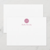 Elegant Roze Blush Script Monogram Professional Notitiekaartje (Voorkant / Achterkant)