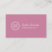 Elegant Roze Blush Script Professional Monogram Visitekaartje (Voorkant)