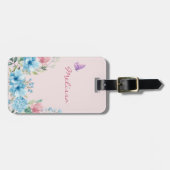 Elegant Roze Blush Spring Floral Bagagelabel (Voorkant horizontaal)
