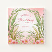 Elegant roze blush Waterverf Wedding Planner Notitieboek (Achterkant)