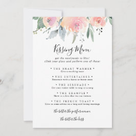 Elegant roze blush Weddenrenmenu Spel Kaart