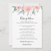 Elegant roze blush Weddenrenmenu Spel Kaart (Voorkant)