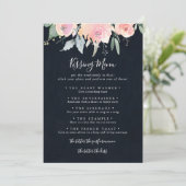 Elegant roze blush Weddenrenmenu Spel Kaart (Staand voorkant)