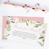 Elegant roze boeken voor babymeisjesschoenen informatiekaartje