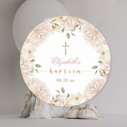 Elegant roze Boho bloemendoop Ronde Sticker