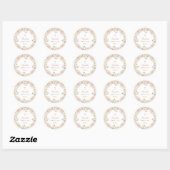 Elegant roze Boho bloemendoop Ronde Sticker (Vel)