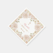 Elegant roze Boho Floral Baptism Papier Servet (Hoek)