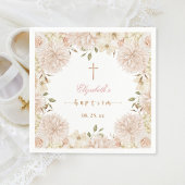 Elegant roze Boho Floral Baptism Papier Servet