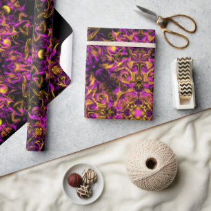 Elegant roze boho retro patroon cadeaupapier