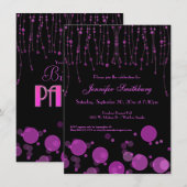 Elegant roze Bokeh Lights Birthday Party Invite Kaart (Voorkant / Achterkant)
