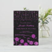 Elegant roze Bokeh Lights Birthday Party Invite Kaart (Staand voorkant)