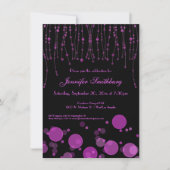 Elegant roze Bokeh Lights Birthday Party Invite Kaart (Voorkant)