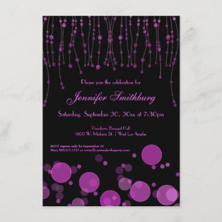 Elegant roze Bokeh Lights Birthday Party Invite Kaart