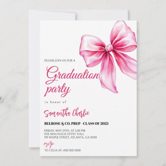 Elegant roze boog Afstuderen Kaart (Voorkant)